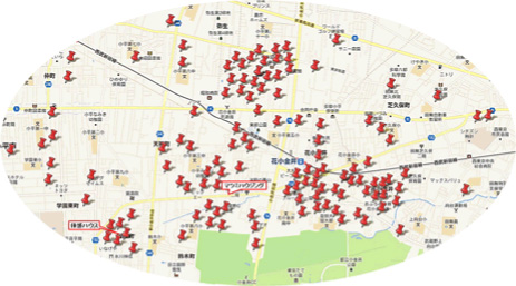 東京事務所周辺に建つマツミの家