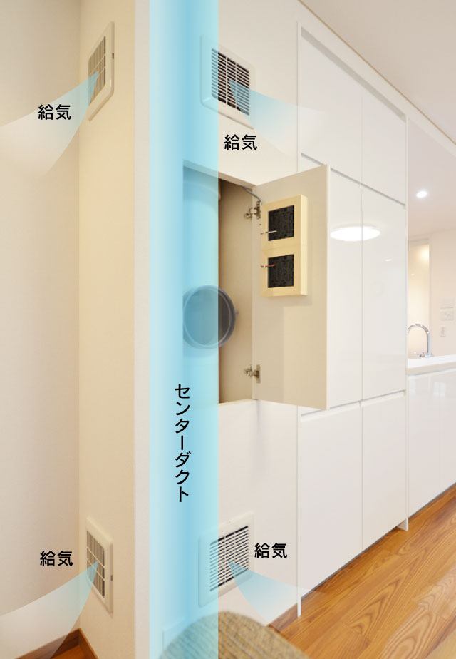 給気用ダクトの形状がシンプル！画期的で効率的な直管型ダクト