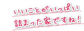 いいことがいっぱい詰まった家ですね！