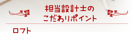 担当設計士のこだわりポイント　ロフト