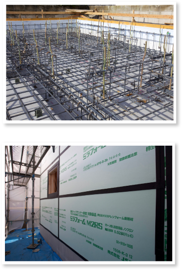 地震に強いベタ基礎といえをすっぽり包む外断熱 T様邸