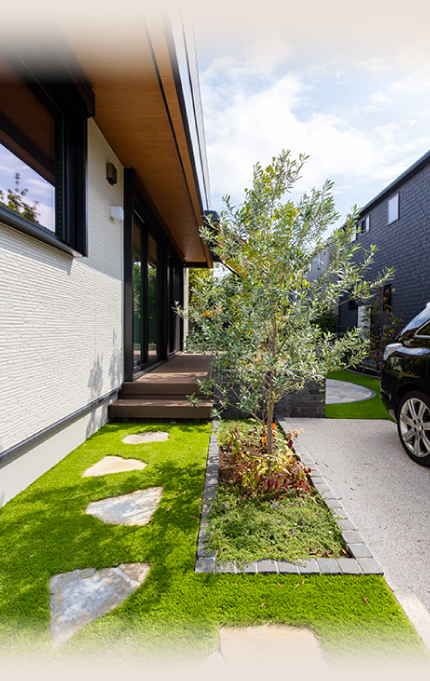 木造 注文住宅 N様邸 アプローチ