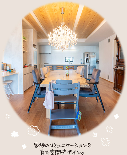 家族のコミュニケーションを育む空間デザイン。