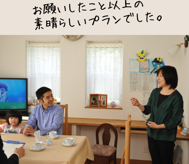 お願いしたこと以上の素晴らしいプランでした。