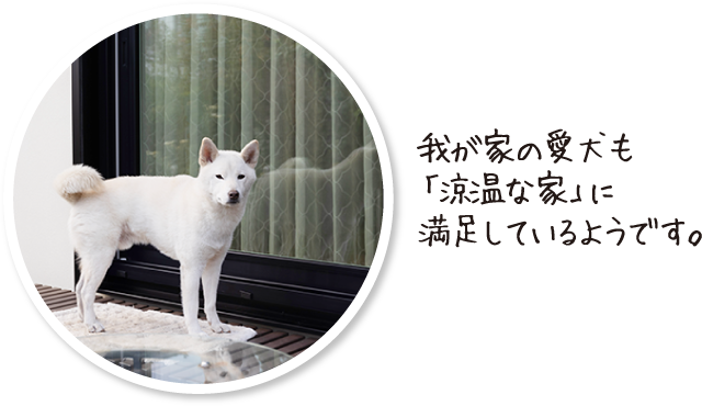我が家の愛犬も「涼温な家」に満足しているようです。